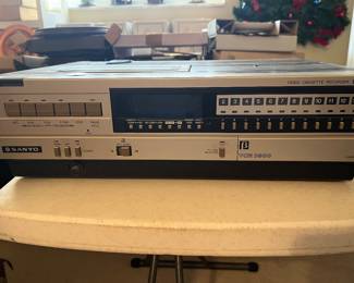 vintage Sanyo VCR 3900 video cassette recorder designed to play Betamax tapes