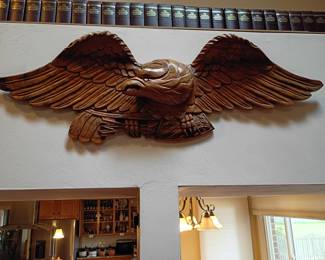 very large carved wood eagle AWESOME
