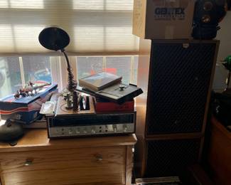 Art deco, brass desk lamp