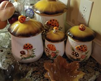 Awesome set of Merry mushroom canisters
