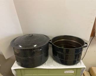 Black Granite Canning Pots And Kerr Mason Jars