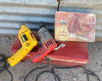 Two Drill, Toolbox, Staple Gun