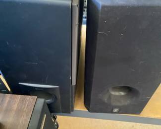 Two Yamaha Subwoofers Surround Sound Speakers