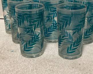 Vintage Linnet Bolero Blue Leaf Glasses