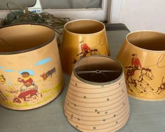 Four Vintage Kids Room Lamp Shades