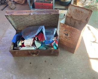 Footlocker Full Of Quilt Patches And More