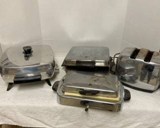 Two Waffle Makers, Toaster, Electric Buffet Server