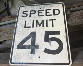 Metal speed limit sign