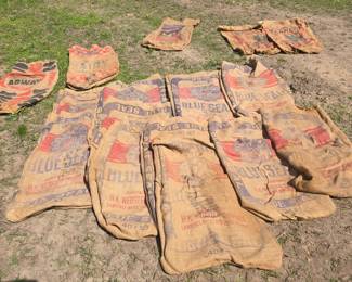 feed sacks with graphics