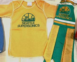 Very Rare Seattle Supersonics Toddler T-Shirt & Windsock