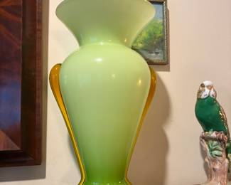 Hand Blown Glass Apple Green Glass