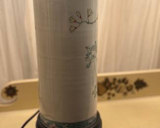 Showing the hand thrown marks on lamp