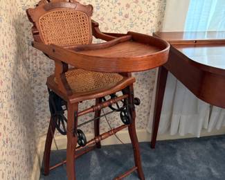 Late 19th century Highchair Converts to stroller