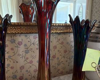 Fenton Amethyst Carnival Glass Vase