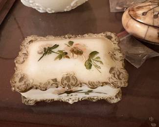Milk Glass Trinket Box