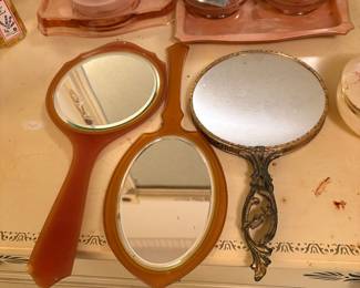 Lucite Vanity set of Mirrors