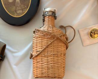 Lourdes Pilgrims French Wicker Flask