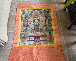 Antique Tibetan Thanka Avalokiteshvara Himalayan