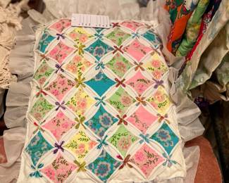 Cathedral Window style pillow sham hand made