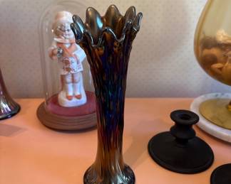 Northwood Tree Trunk Carnival Glass Vase