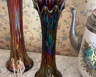 Carnival glass vase