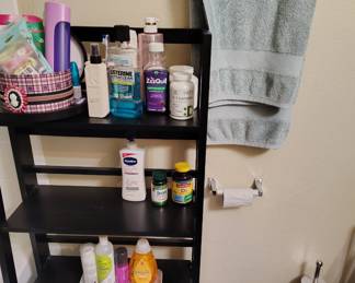 Bathroom products and shelf