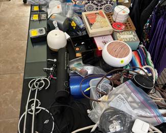 Office supplies, hooks, shelves, charging cords, oil diffuser, stationary 