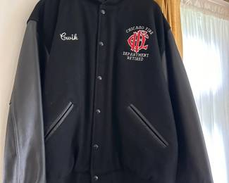 Vintage Chicago Fire Dept. "Retired" Letterman Style Jacket.