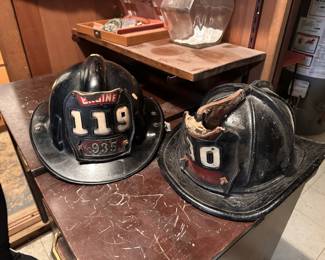 Vintage Chicago Fire Department Helmets