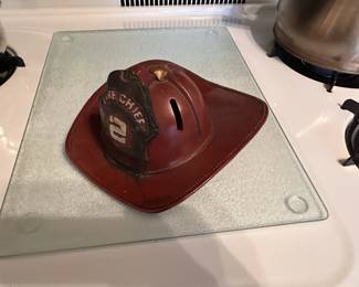Vintage Fire Helmet Bank