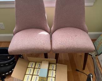 Rose color side chairs