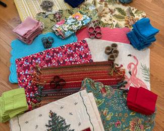 Large collection of placemats and napkins