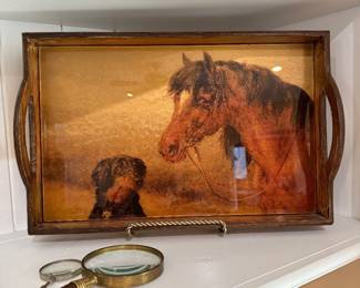 Horse and dog serving tray