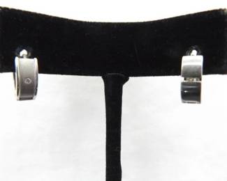 .925 Sterling Silver Dual Personality Diamond Hinged Post Earrings