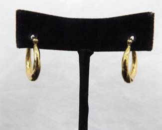 .925 Sterling Silver Vermeil Hoop Hinged Latch Earrings