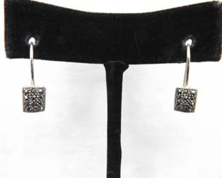 .925 Sterling Silver Art Nouveau Hook Earrings