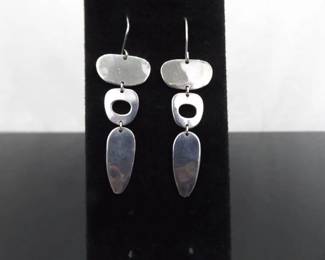 .925 Sterling Silver Robert Lee Morris Designed Dangle Hook Earrings