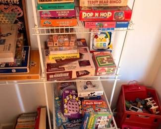 Vintage board games collection, Bingo, Pop N Hop, retro toys and games lot