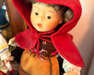 Vintage Little Red Riding Hood doll, collectible storybook character figurine