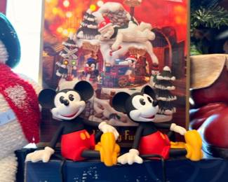 Disney Mickey Mouse figurine, vintage collectible, Christmas decor lot