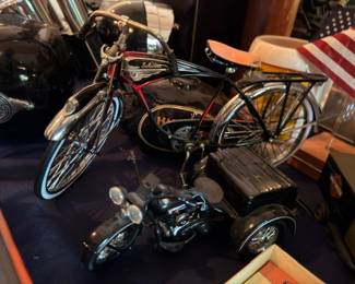 Vintage black bicycle, classic cruiser bike, retro cycling collectible