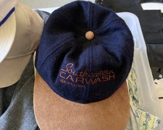 Navy blue Car Wash embroidered baseball cap, vintage promotional hat, advertising collectible