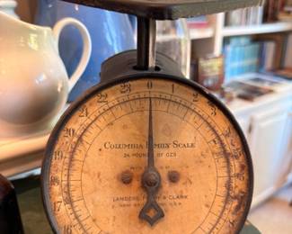 Antique Columbia Family Scale by Landers Frary & Clark, 24 lb kitchen scale