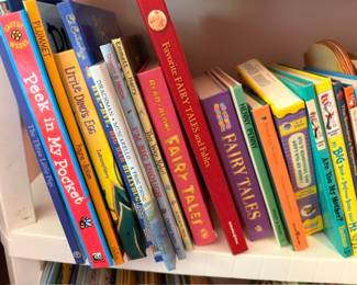 Vintage children's books, Fairy Tales, Peek in My Pocket, colorful kids book collection