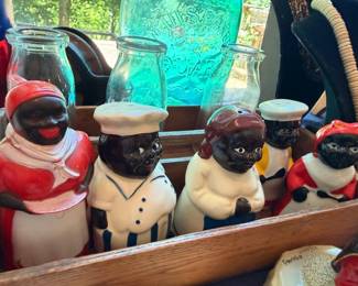 Vintage Black Americana ceramic figurines and salt and pepper shakers