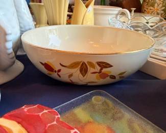 Hall Autumn Leaf Jewel Tea mixing bowl, vintage pottery, collectible kitchenware