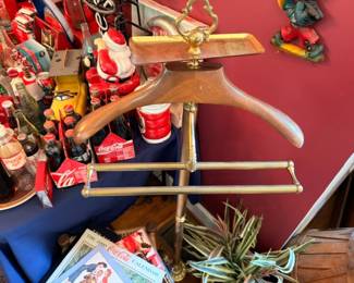 Vintage brass and wood airplane propeller desk decor, aviation collectible