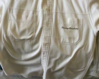 Harley-Davidson embroidered white button-down shirt, HD motorcycle dress shirt, biker apparel