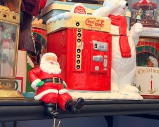 Coca-Cola Christmas collectibles, Santa figurine, Coke memorabilia, holiday decor
