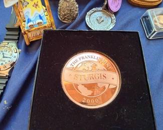 Franklin Mint Sturgis 2000 commemorative coin in display case